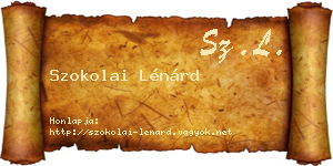 Szokolai Lénárd névjegykártya