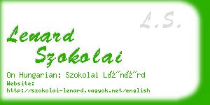 lenard szokolai business card